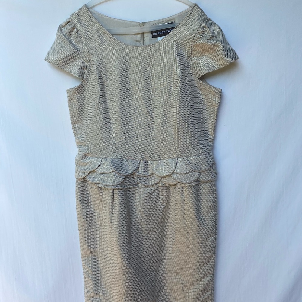 NWT Gold Un Deux Trois Dress